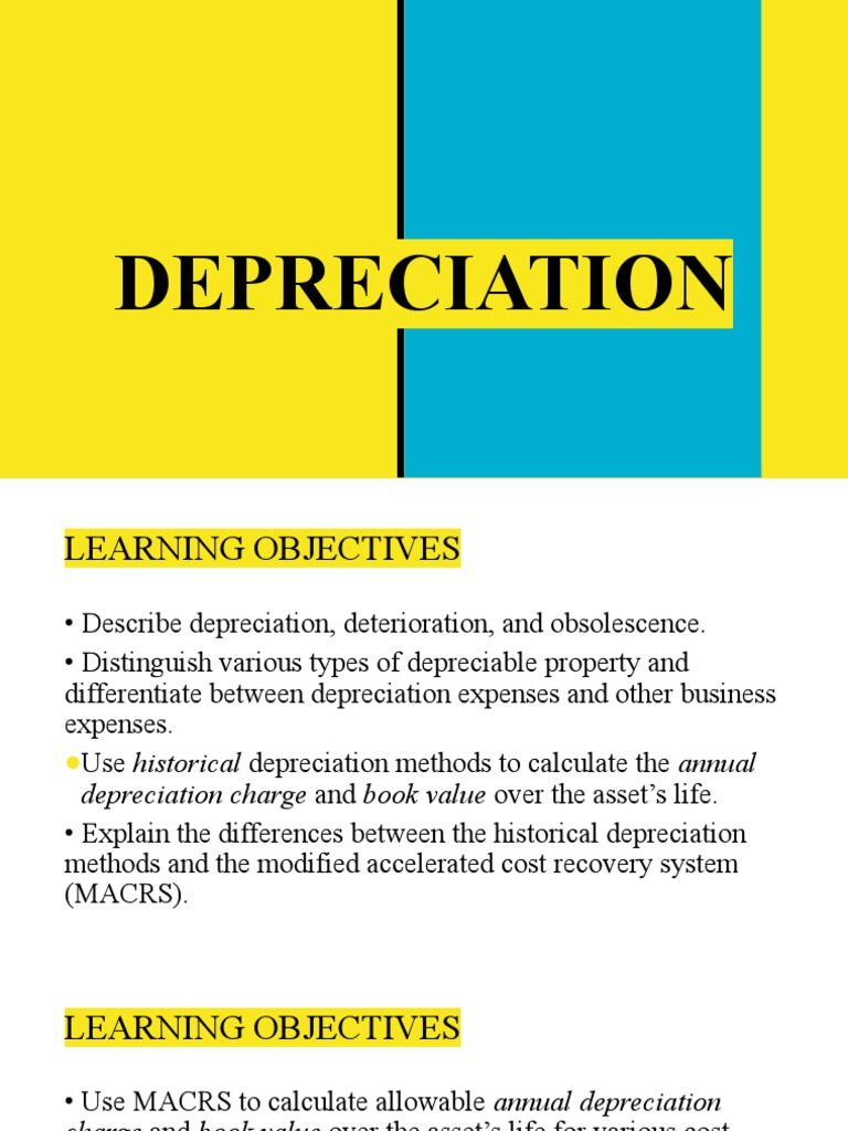 DEPRECIATION PDF Depreciation Book Value