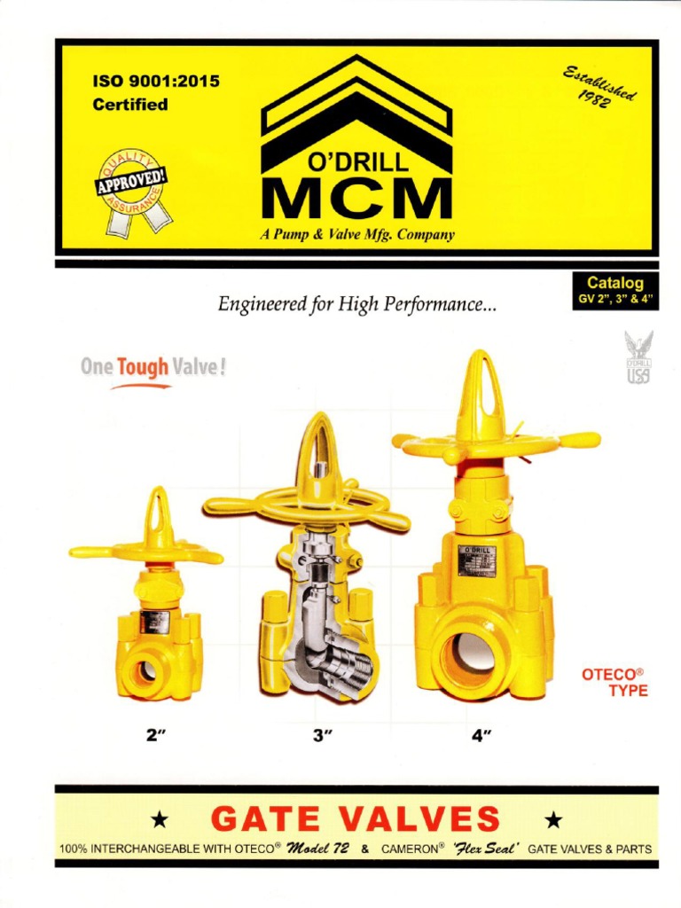 O'Drill MCM Oteco Gate Valve PDF