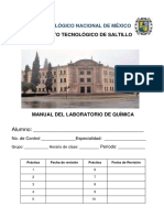 Portada Del Manual Del Laboratorio de Química.