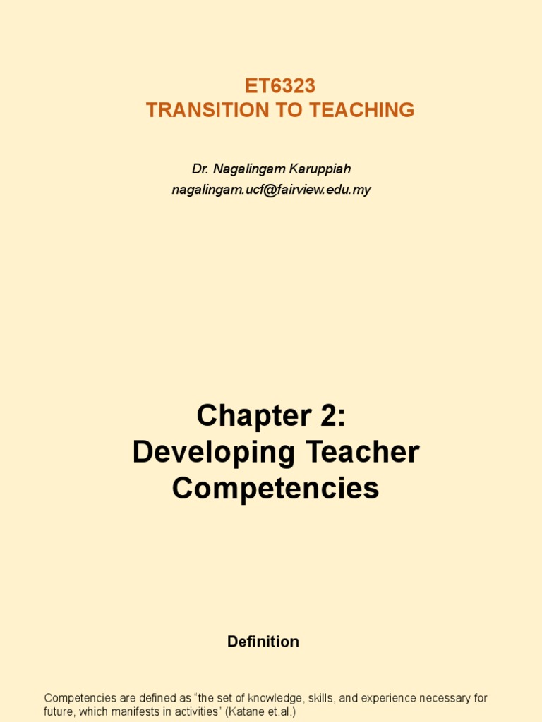 Developing Teacher Competencies Explained | PDF | Teachers | Communication