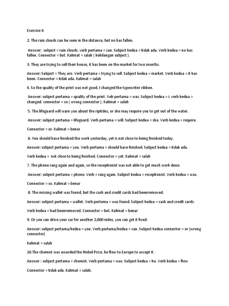 Analyzing Sentence Structure Errors | PDF | Subject (Grammar) | Clause