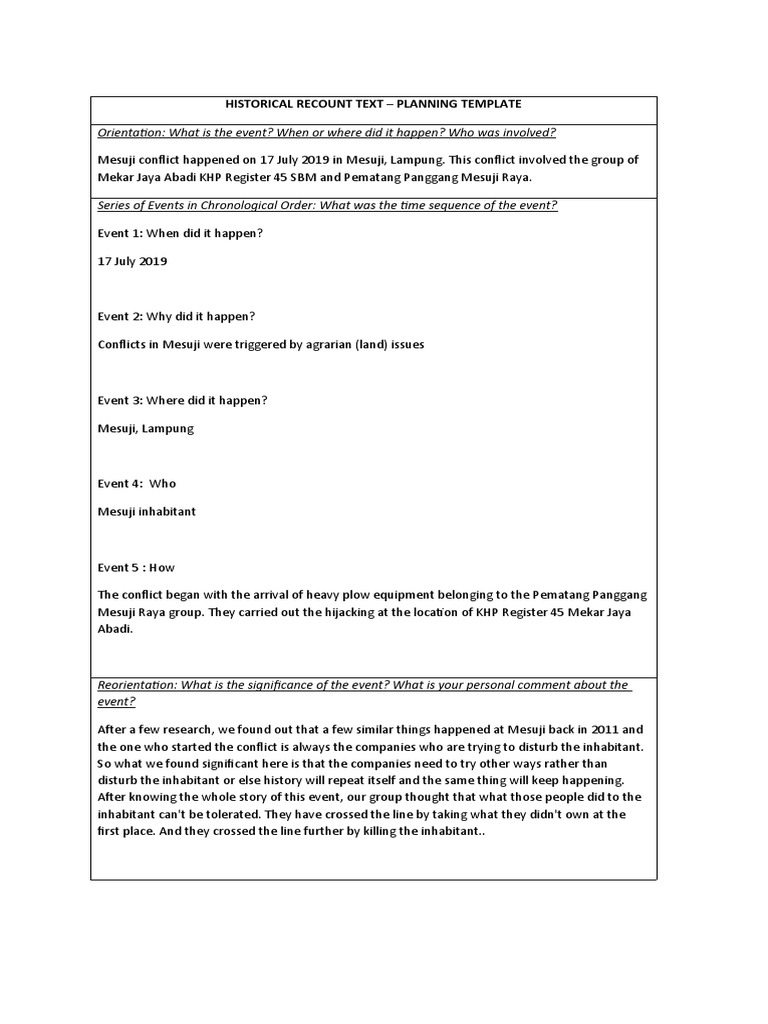 Historical Recount Text PDF