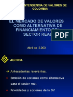 El Mercado de Valores Como Alternativa de Financiamiento Al Sector Real