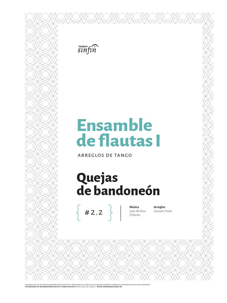 2.2 Quejas de Bandoneon Ensamble de Flautas Gustavo Hunt PDF Musica