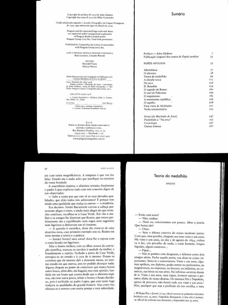 Teoria Do Medalhão, Machado de Assis in Papéis Avulsos PDF