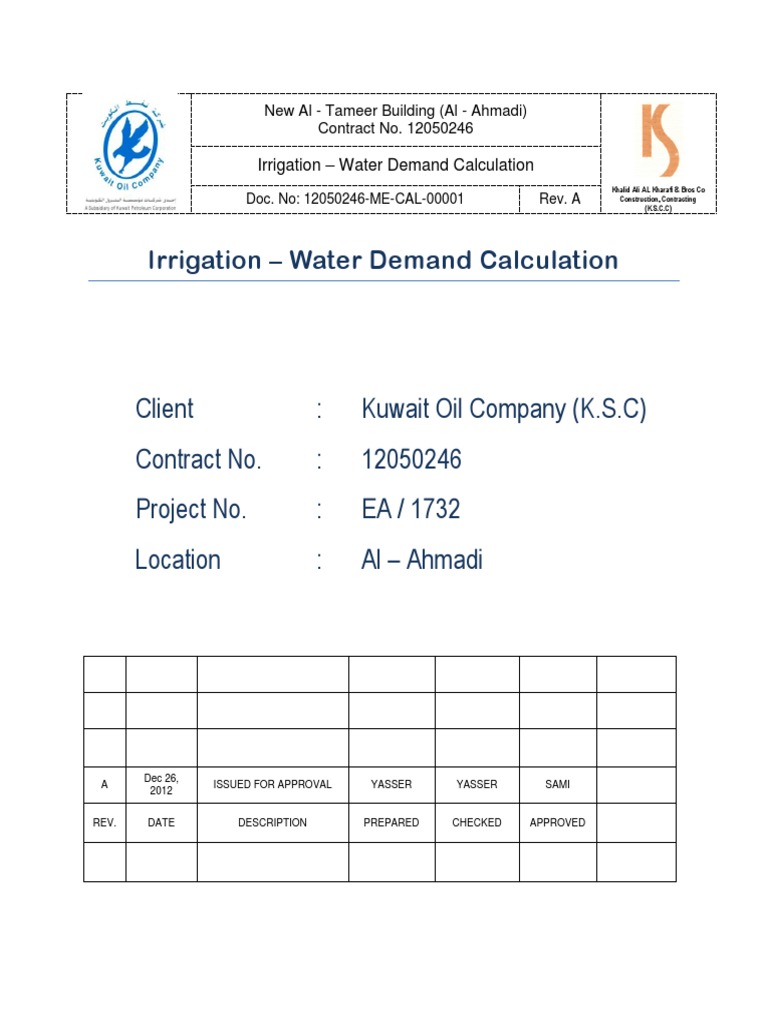 Irrigation Calculation PDF