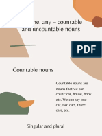 A, Some, Any - Countable and Uncountable Nouns