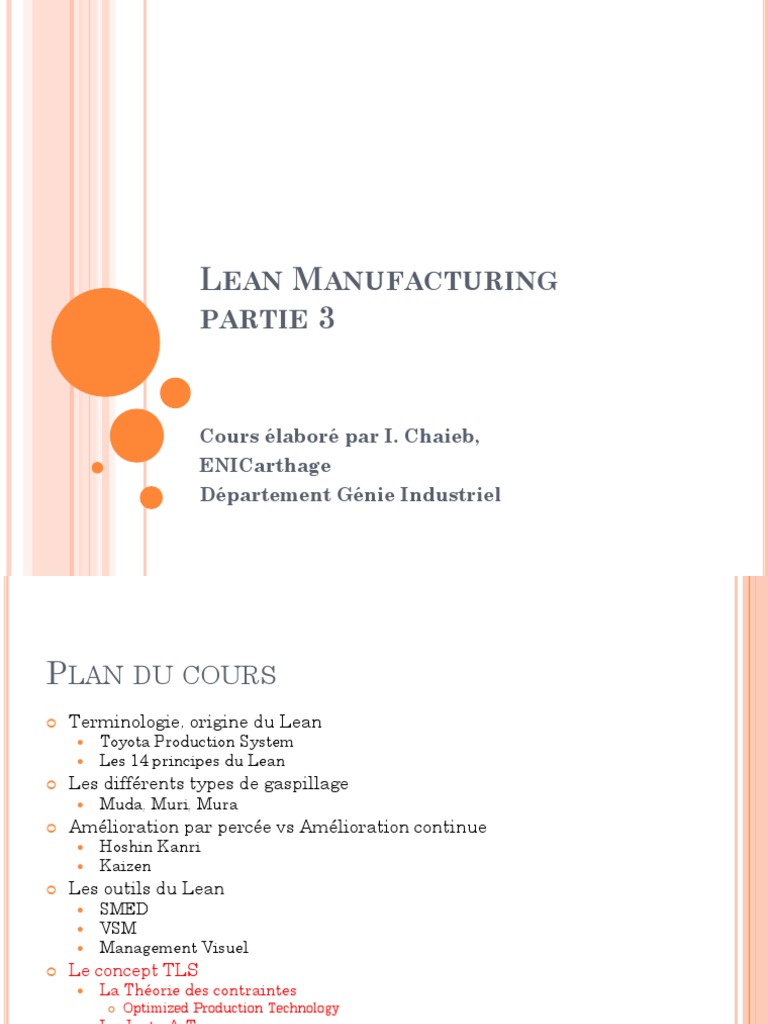 Introduction au Lean Manufacturing et OPT | PDF | Lean (production ...