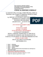 Siwes Technical Report Format New