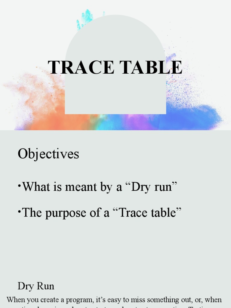 Trace Table | PDF