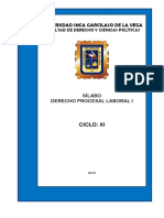 SILABOS - Derecho Procesal Laboral I - UIGV