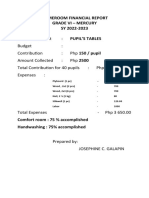 Homeroom Financial Report