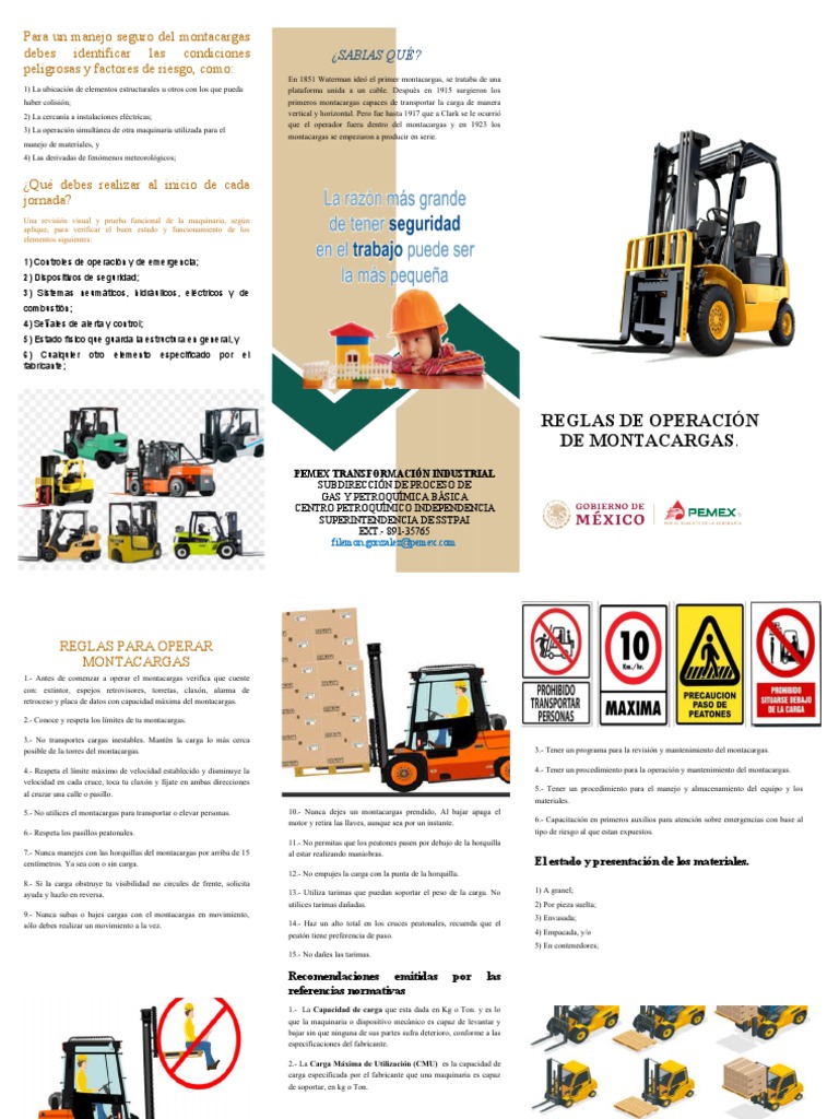 Reglas de Seguridad para Montacargas | PDF | Máquina elevadora | Transporte