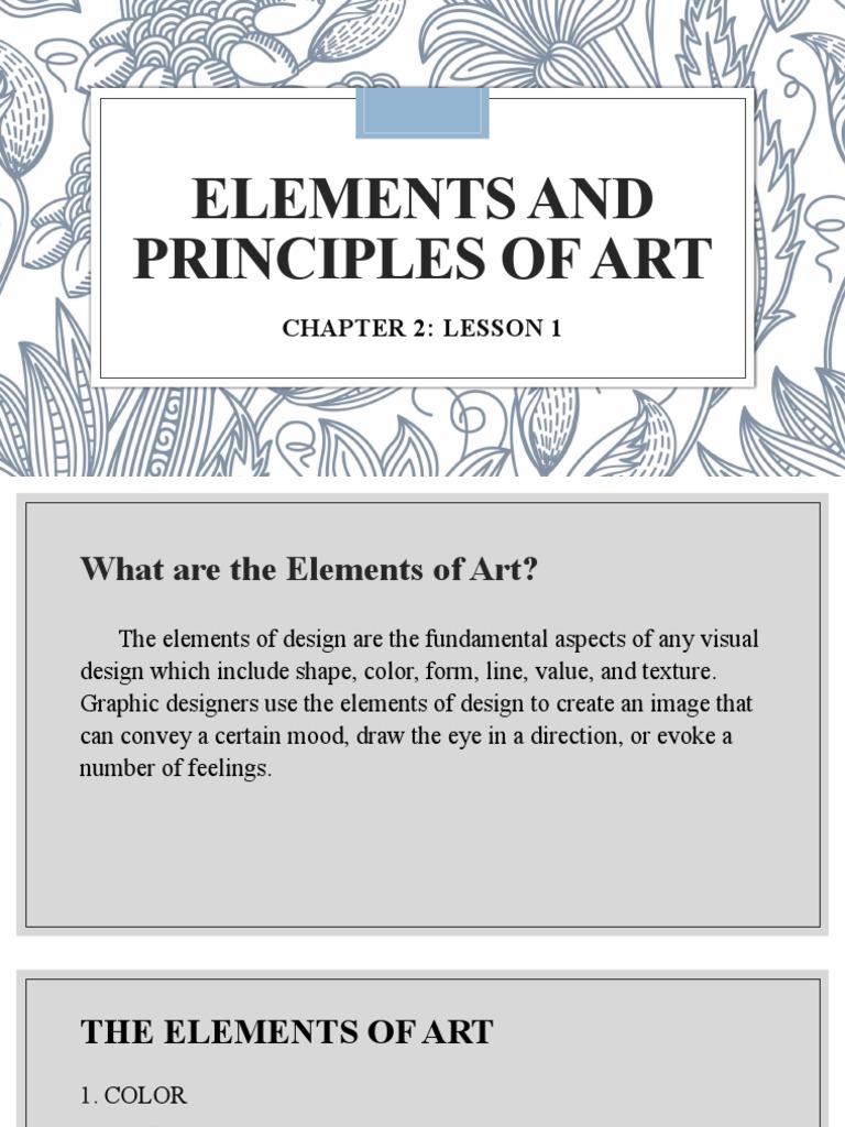 Elements and Principles of Art PDF Composition (Visual Arts) Shape