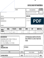 Carta de Cargo Por Transferencia: Operación Núm.