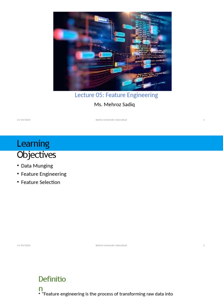 Lecture 05: Feature Engineering: Ms. Mehroz Sadiq | PDF | Outlier ... image.