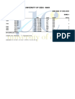 University of Cebu study schedule for Kim A. Dianon