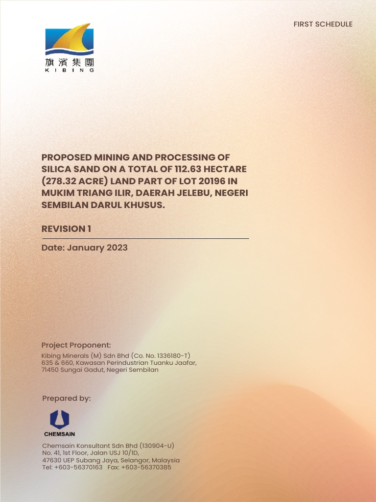 EIA for Silica Sand Mining in Triang | PDF | Environmental Impact ...