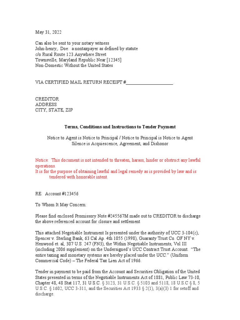 Condition of Tender Payment | PDF | Cheque | Money