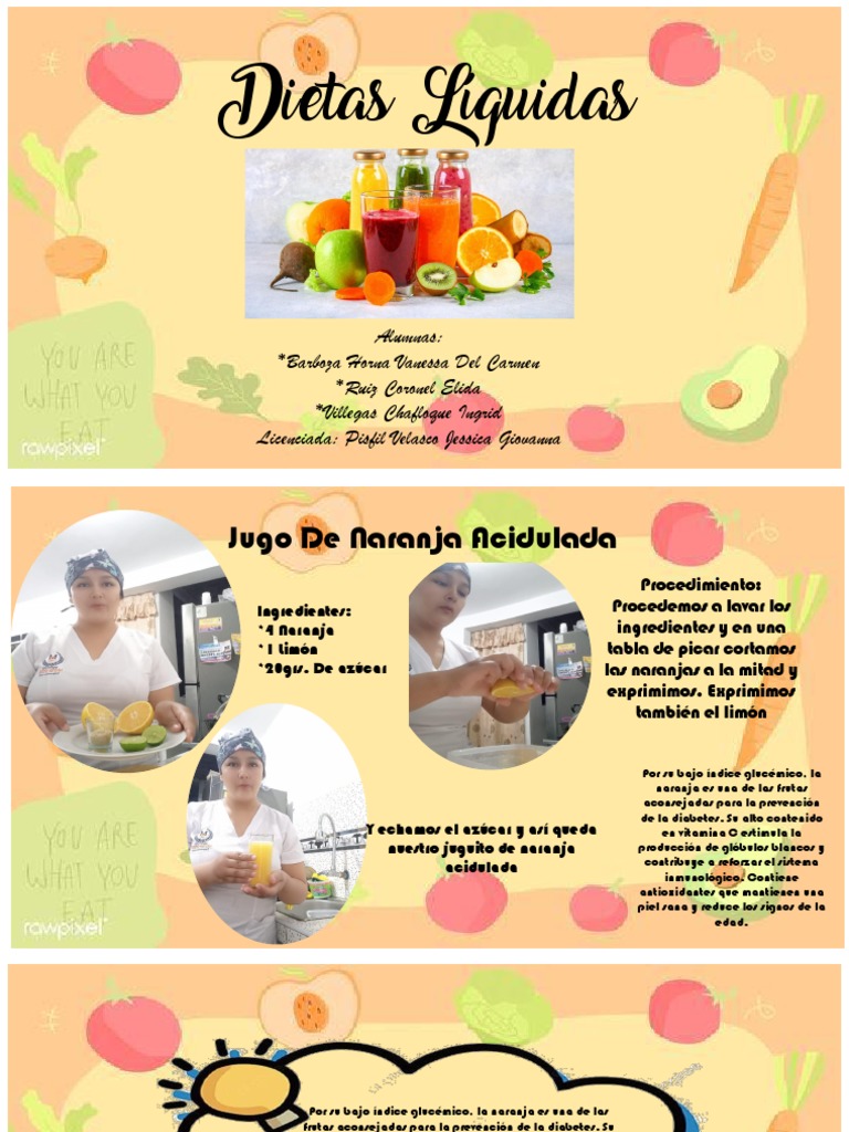 Recetas de Dietas Líquidas Saludables | PDF | Vitamina C | Naranja)