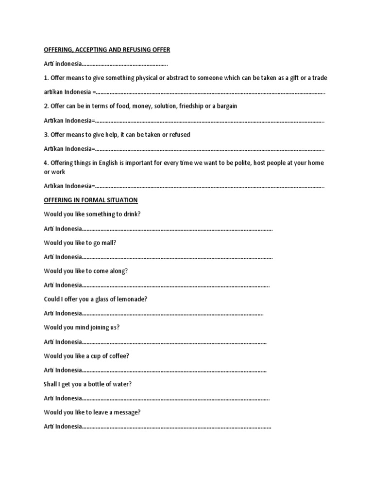 Offering and Refusing Assistance Guide | PDF