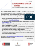 Comunicado 014-2023 NUEVA NORMA TÉCNICA PARA EL PROCEDIMIENTO DE CONTRATACIÓN DOCENTE 2023