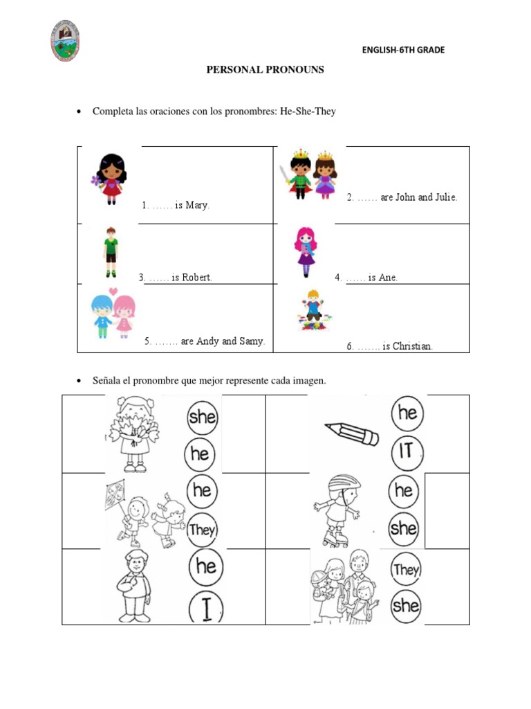 Ejercicios de Pronombres Personales | PDF | Religión y espiritualidad ...