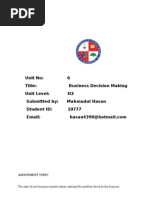 Download Business Decision Making by Umme Kulsum SN62660055 doc pdf