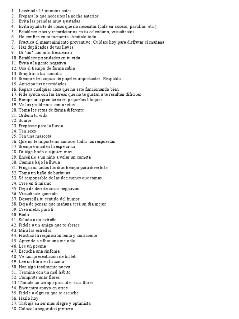 101 Consejos para Mejorar tu Vida | PDF