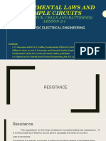 Lesson 3 2.3 2.4 Experimental Laws and Simple Circuits Resistance Cells and Batteries