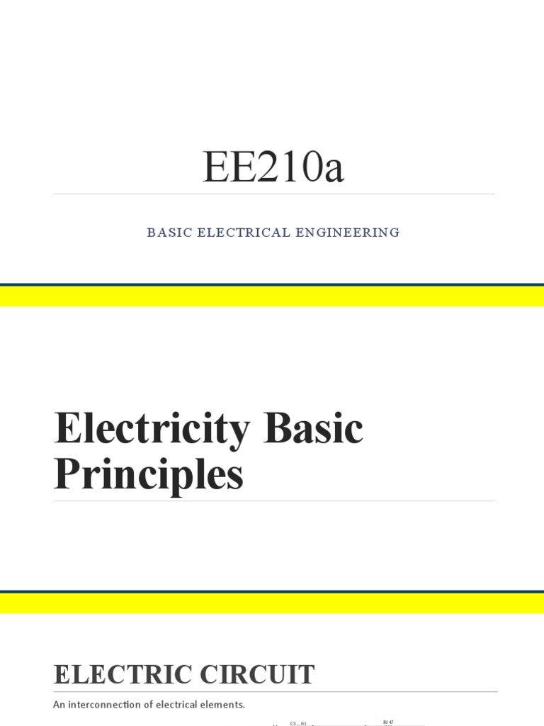 BEE Electricity Basic Principles PDF Electric Charge Electrical Network