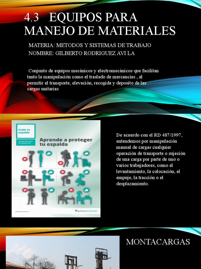 4.3 Equipos y Manejo de Matteriales | PDF | Máquina elevadora | Ascensor