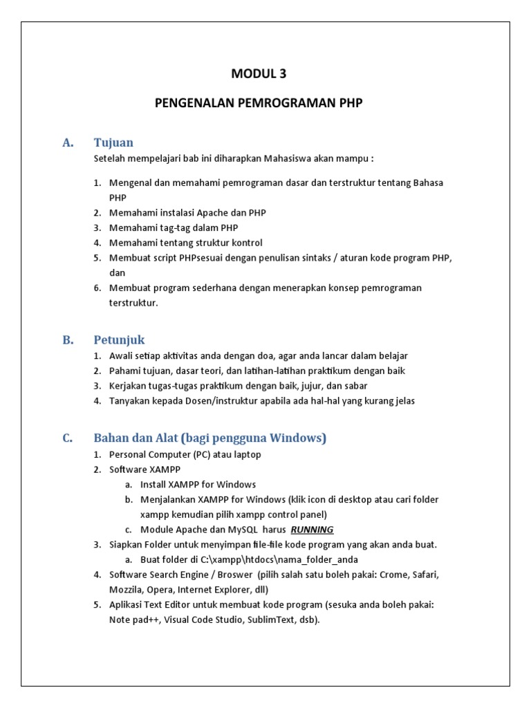 Pengenalan Pemrograman PHP Dasar | PDF | Komputer