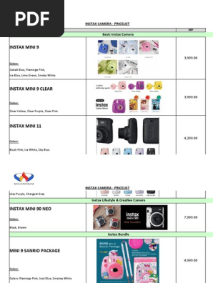 Fujifilm Pricelist - August 2020