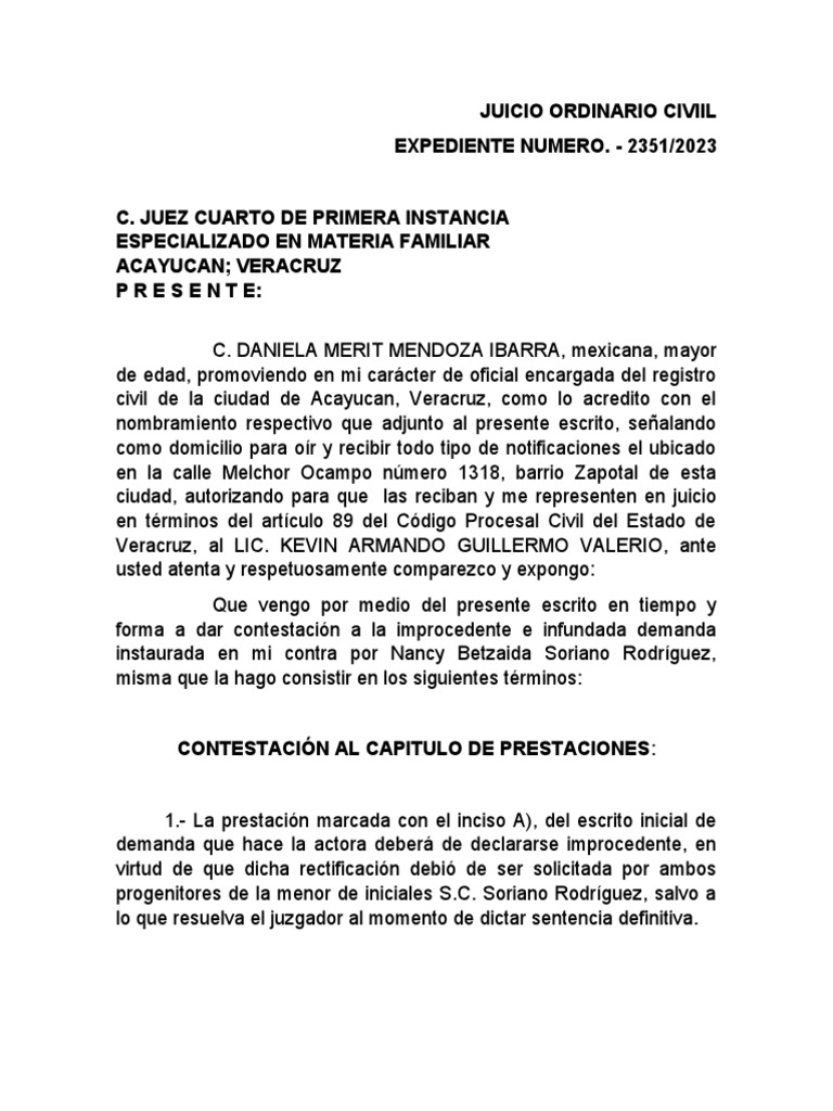 Contestacion de la demanda pdf gobierno justicia