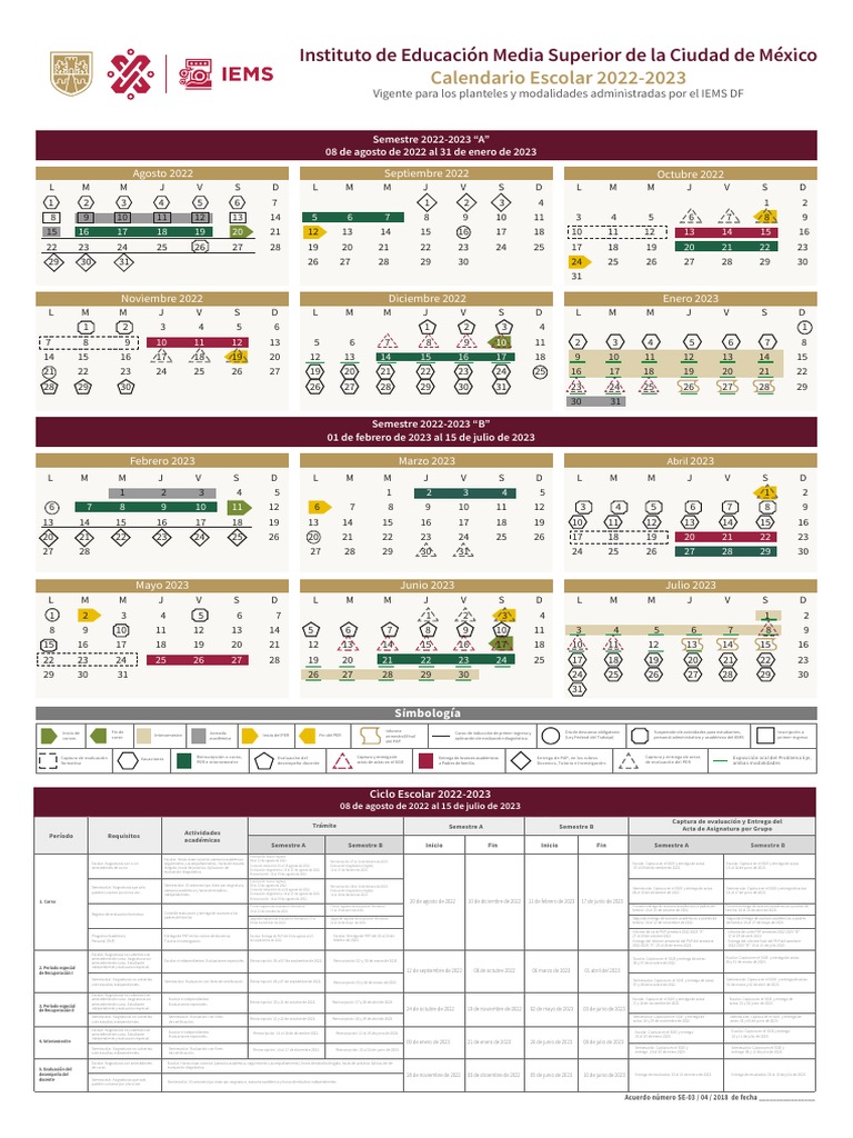Calendario Escolar 20222023 PDF