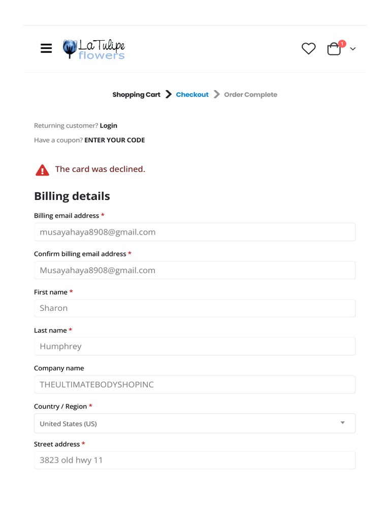 Checkout La Tulipe Flowers PDF Payments Service Industries