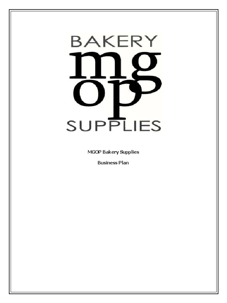 Sample Bakery Business Plan PDF Cost Of Goods Sold Balance Sheet