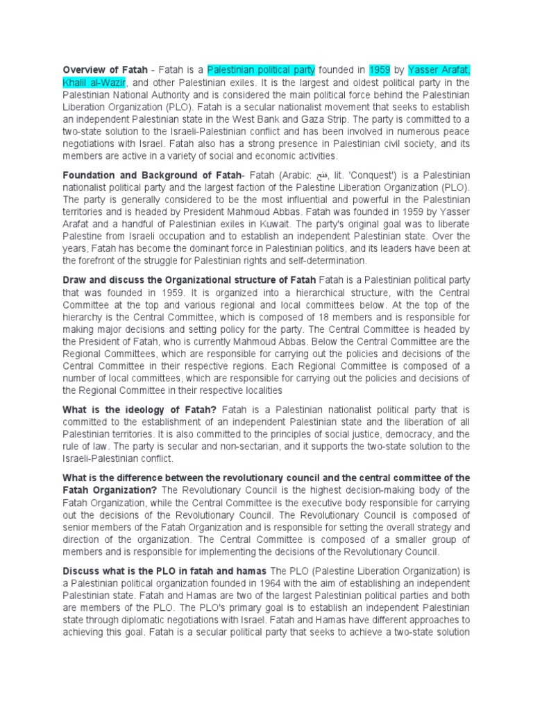 Fatah and Hamas | PDF | Palestine Liberation Organization | Fatah