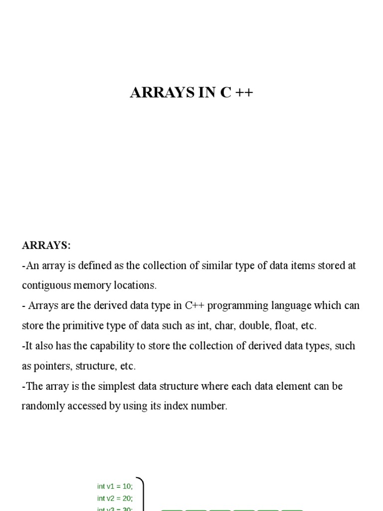 Arrays CPP PDF Integer Science) Computer Engineering