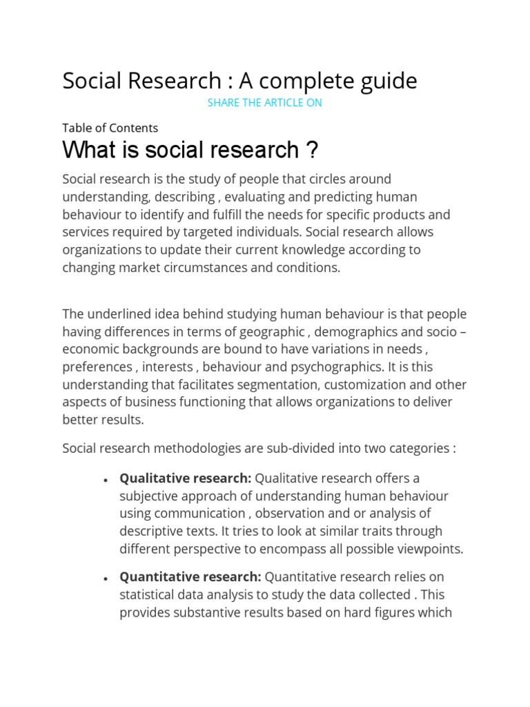 Social Research | PDF | Social Research | Survey Methodology