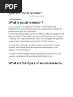 Types of Social Research