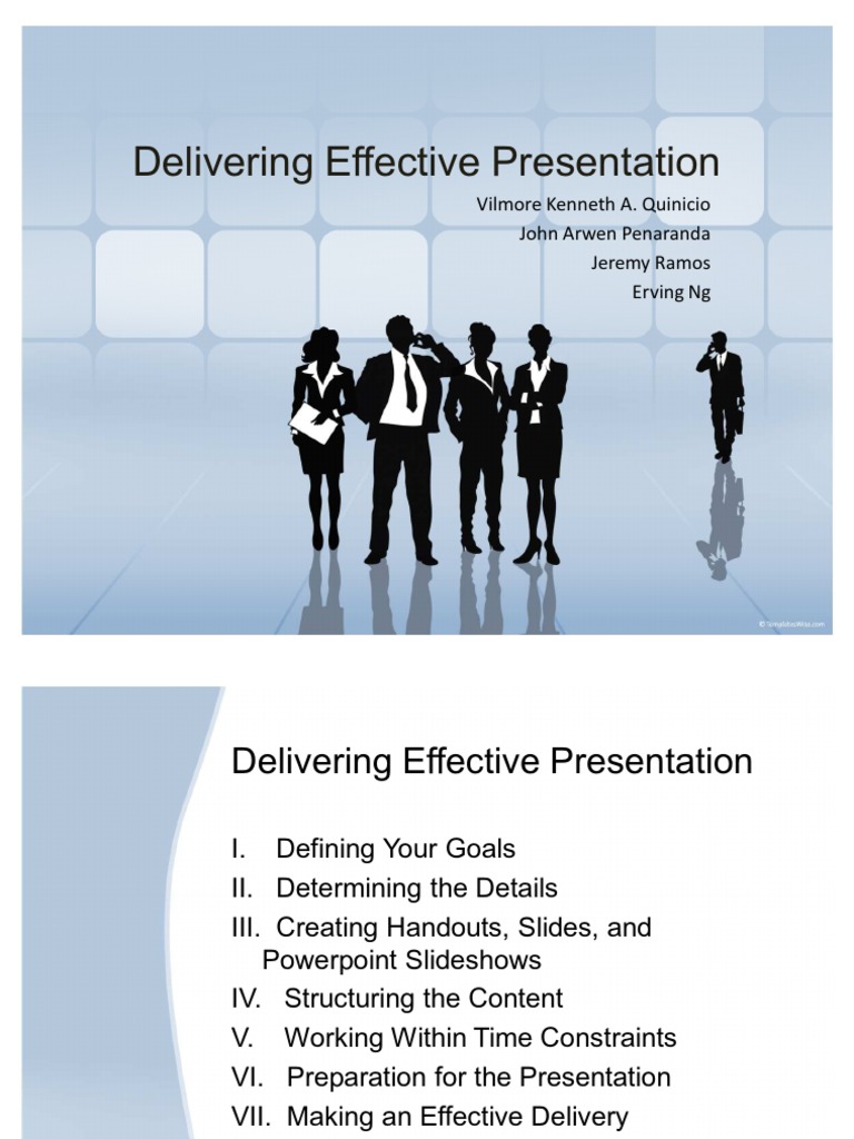 Delivering Effective Presentation Pdf Microsoft Power Point Semiotics