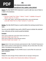 SQL Notes