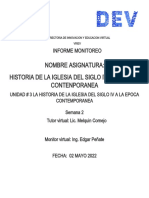 Informe - Semanal - Monitoreo - HISTORIA DE LA IGLESIA (02 MAYO)