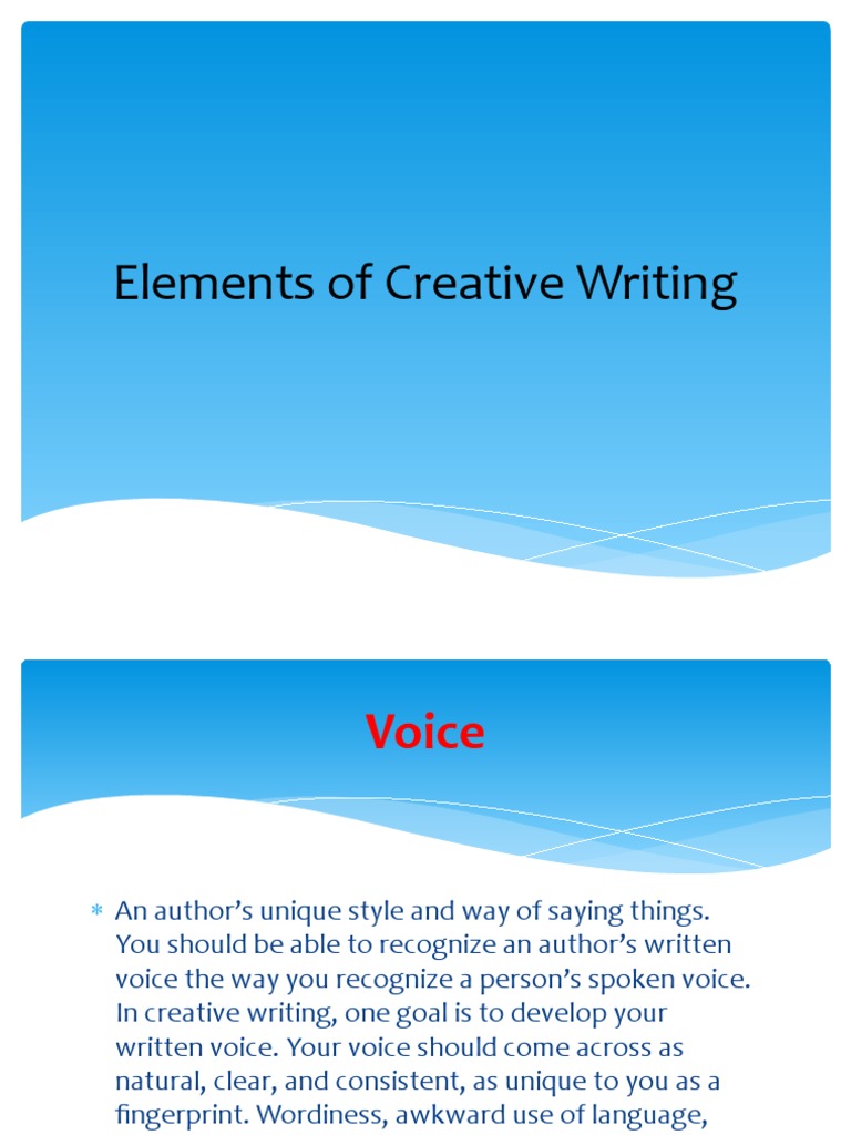 elements of creative writing pdf