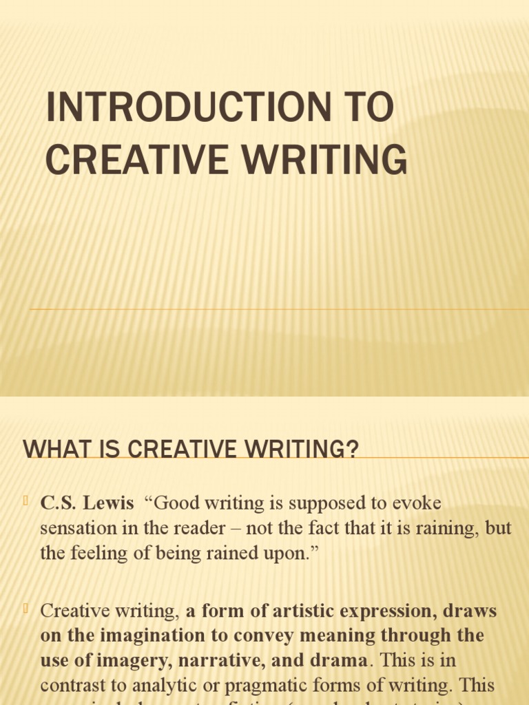 what is creative writing pdf notes