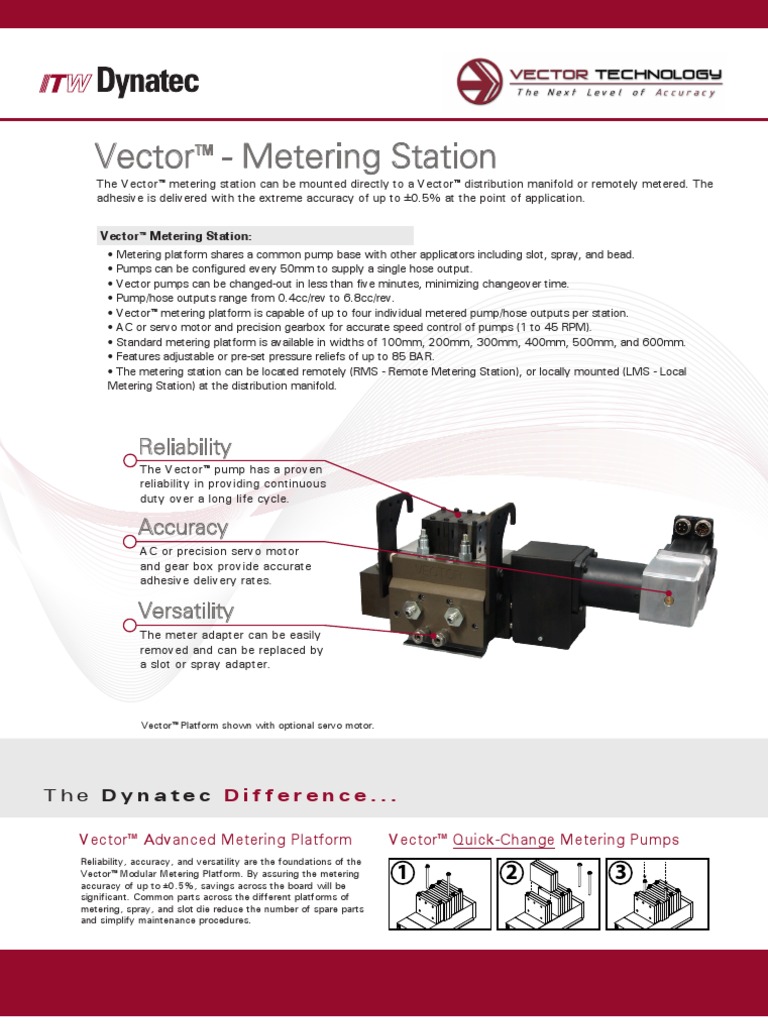 Vector Adhesive Metering Station PDF Pump Transmission (Mechanics)