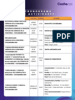 Cronograma de Actividades Carnaval de La Concordia - Cochabamba 2023