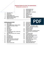 Essential Anatomical Items (Dissection Practice II) - MTO1&2&3